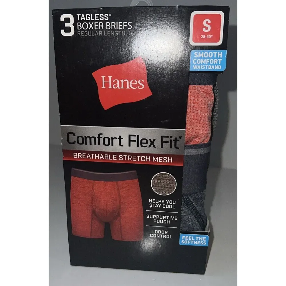 Hanes Men's Boxer Briefs‎ Comfort Flex Fit Cotton Modal Size Small 28-30 3 Pack